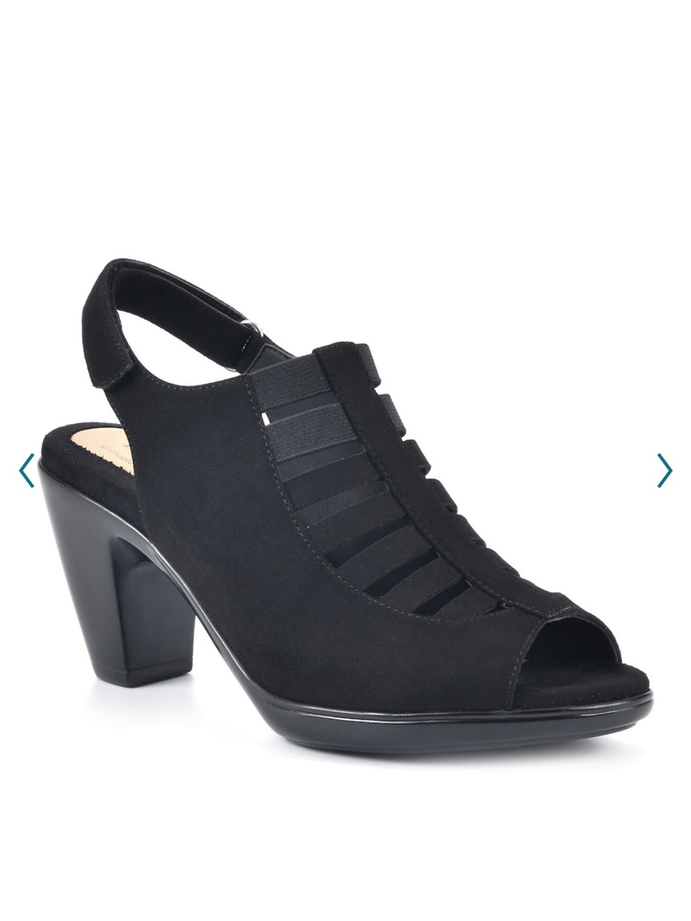 NWOT Croft & Barrow with Ortholite Comfort Black Cutout Slingback Block Heels